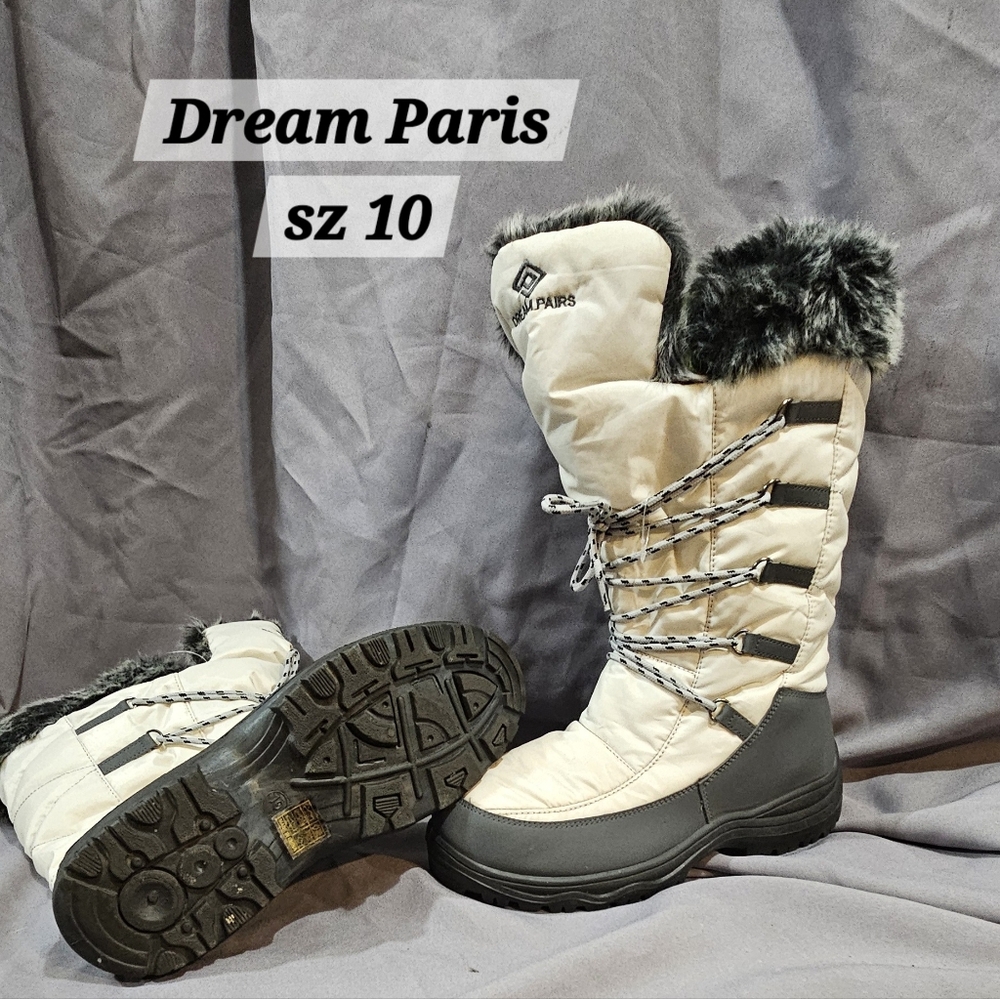 Dream Pairs Women Waterproof Winter Snow Boots Faux Fur Grey/Taupe
